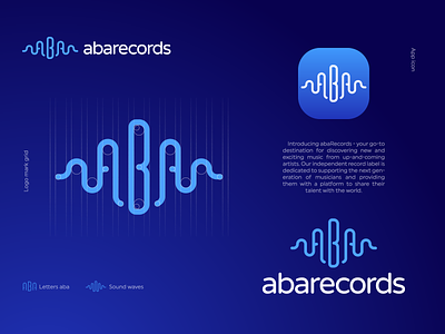 aBa records logo aba album artists branding design frequency gedas meskunas glogo graphic design hz icon label line logo music records sound vector waves