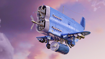 Airplane 3d airplane blender cloud