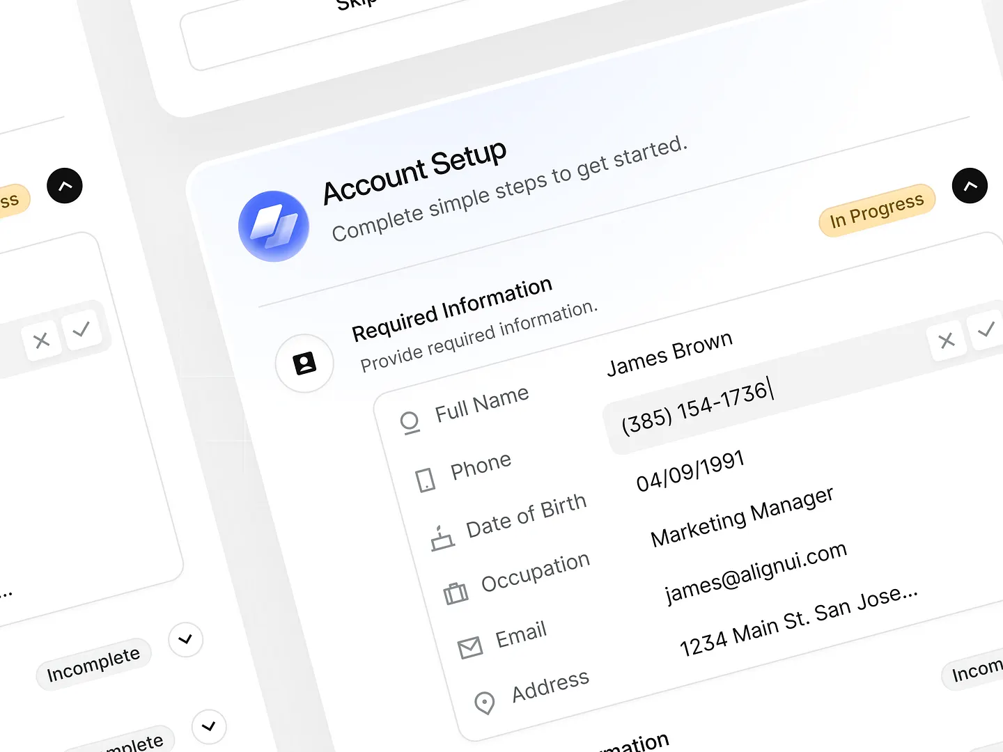 Streamlined Inline Form Design for User Account Setup