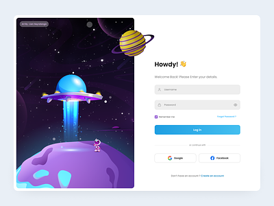 Login (Sign in) Page | Planet 2d 3d blender daily ui daily01 design form galaxy illustration log in login planet purple register sign in sign up space ui