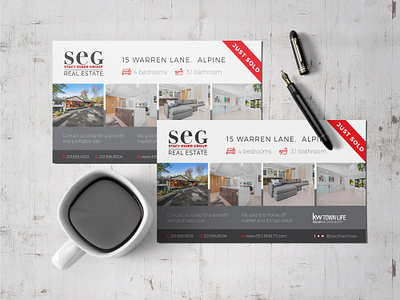 SEG Real Estate capability statement design flyer graphicdesign house interior marketing postcard realestate sale