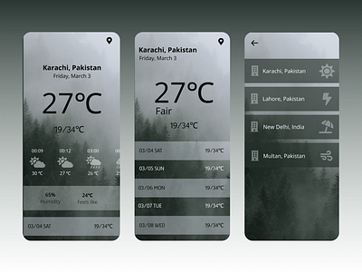 Weather App UI app design typography ui
