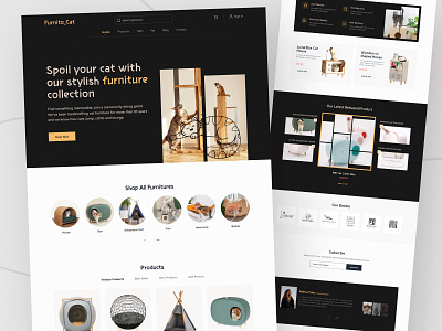 Cat Furniture Website: Landing Page best dribbble shot clean design delivery ecommerce eshop furniture homepage landing page minimal design pet pet care product store ui website design