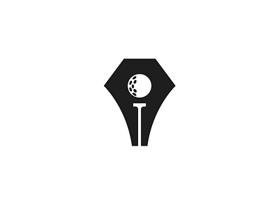 Golf and pen ball brand branding design elegant golf graphic design illustration logo logo design logotype mark minimalism minimalistic modern pen sign story write