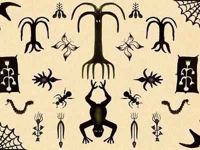 may is full of life butterfly design frog illustration ink may mirror nature spooky symmetry tree
