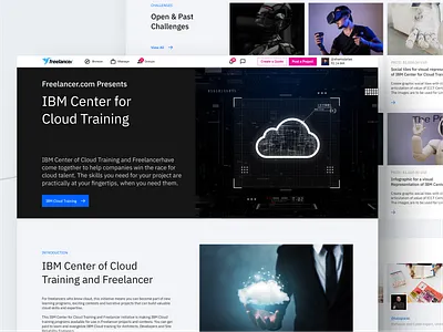 IBM Center for Cloud Training, Freelance [ Award Winning Entry] app design carbon design certificate cloud crm dashboard education erp figma freelancer.com ibm landing page design material design medical online social media technology ui ux webapp design webdesign