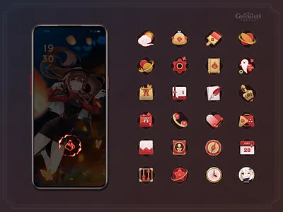 OnePlus & Genshin Impact animation genshin impact icons illustration logo mobile oneplus theme ui