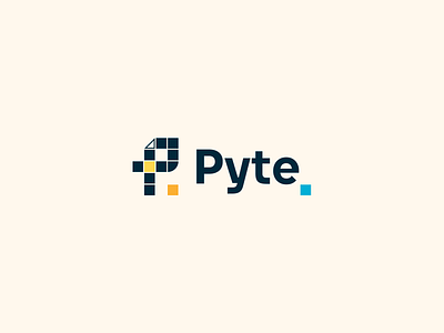 Pyte Brand Identity animation blue brand identity branding design graphic design illustration logo logotype mark motion graphics pixel typography vector web yellow