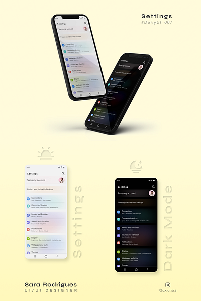 Daily UI 007 - Settings app daily daily ui daily ui 007 daily ui 07 daily ui 7 design design ui graphic design parametres sara settings ui web