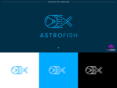 fish brand identity || ASTROFISH Logo Design brand brand development branding business logo company branding company logo creative logo design fish logo fiverr graphic design icon logo illustration logo logo maker minimal logo minimalist logo ps20 studios vector