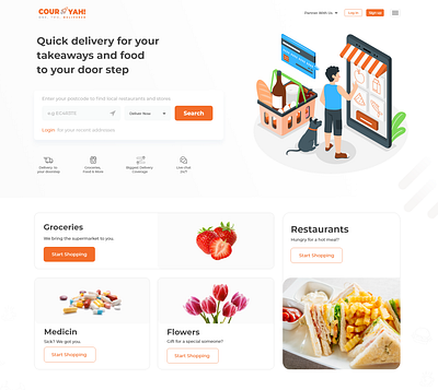 COURYAH! delivery design food gifts graphic design grocery medicine ui website