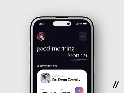 Mental Health Mobile IOS App android animation app app design dashboard design health ios mental mobile mobile app mobile ui motion online psychological therapist ui ux video wellness