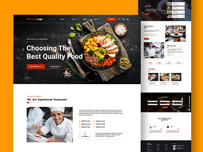 Restaurant website UI UX Design business chef cms design food graphic graphic design menu minimal online restaurant review theme ui ux website