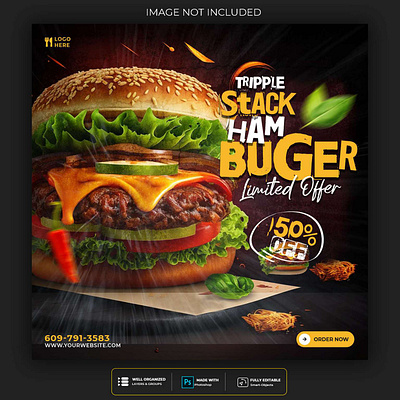 Trippel Stack Burger Social Media Post branding design graphic design illustration logo typography vector