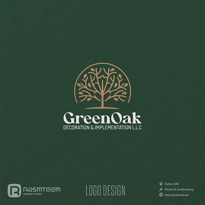 Green Oak Logo and Website Design architecture branding design dubai graphic design green greenoak illustration landscaping logo logo design oak tree ui ux visual identity web design website design