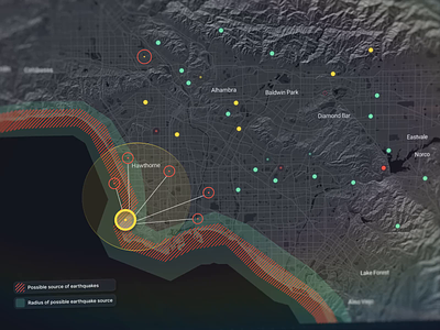 Earthquake Prediction UI Design animation charts dashboard design digital agency earthquake prediction interaction interface map real time prediction ui ui design user interface