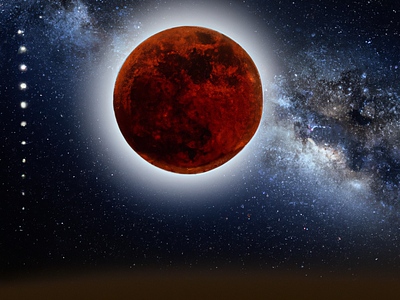 Red Moon Rising- Blood Moon art artword blood moon design full moon graphic art graphic design print science science fiction