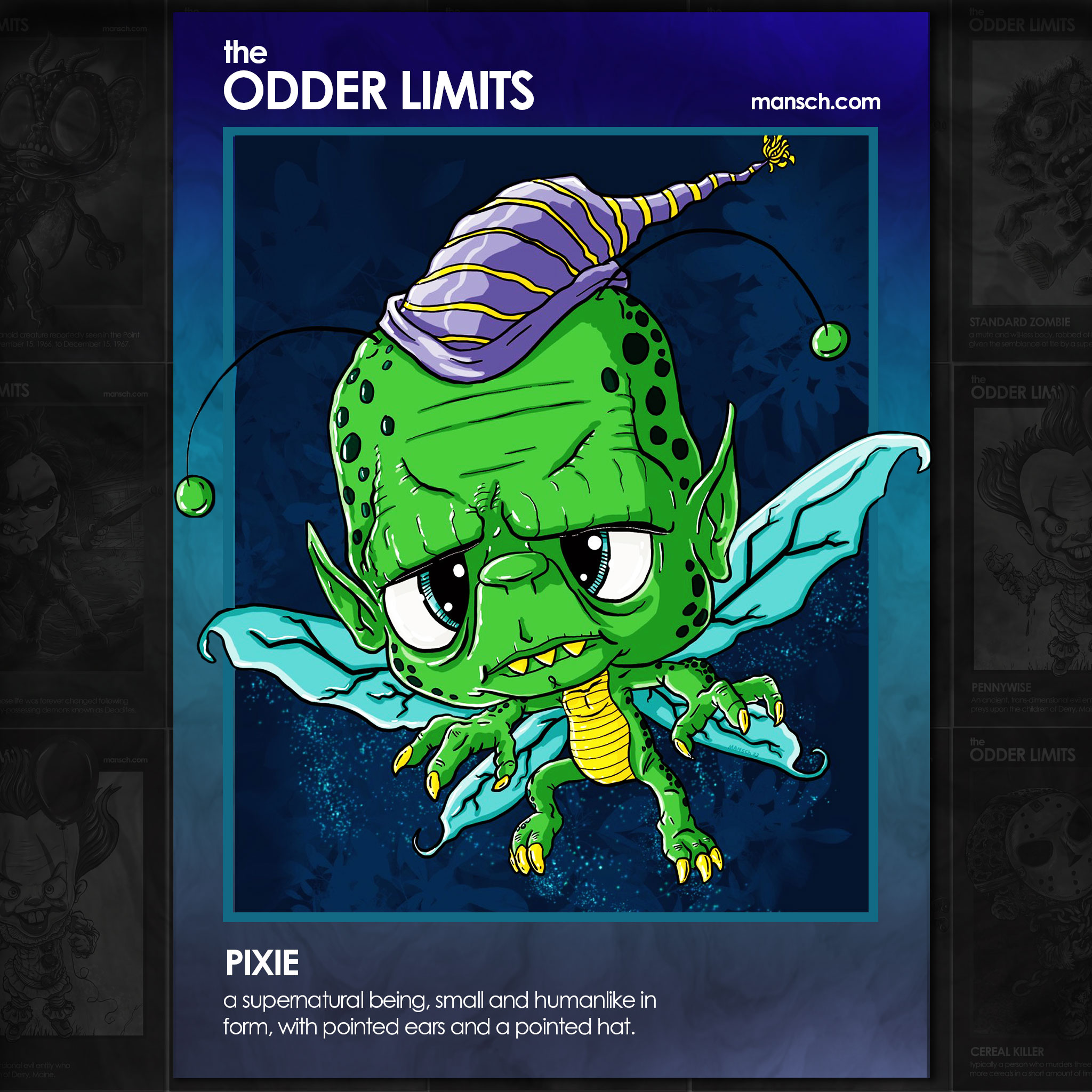 Pixie cartoon character design comic editorial fairy tale illustration kids myth