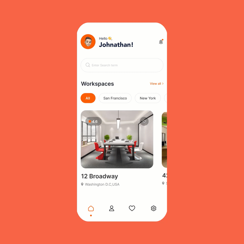 Co-Working space Mobile App UI UX Design android branding design graphic design illustration ios landing page design logo mobile app mobile app ui design ui ux vector