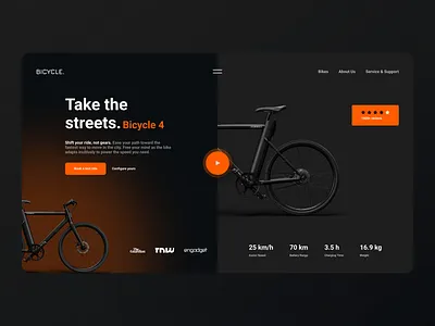 A Modern Bicycle Landing Page 3d animation bicycle branding cycleride design encodedots fitness graphic design health illustration landingpage logo mobileappdesign motion graphics mountainbiking prototypedesign ui ux websitedesign