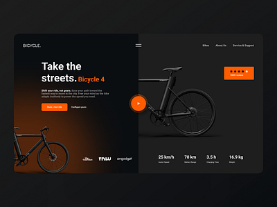 A Modern Bicycle Landing Page 3d animation bicycle branding cycleride design encodedots fitness graphic design health illustration landingpage logo mobileappdesign motion graphics mountainbiking prototypedesign ui ux websitedesign