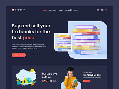 Book Online Store Landing Page 📚 design