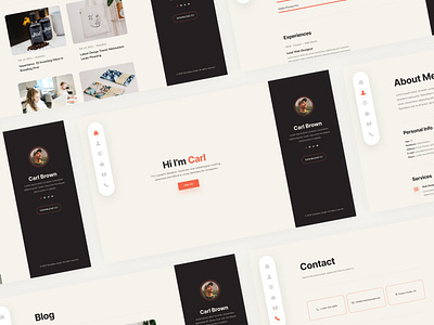 CarlBrown – Personal Portfolio CV Resume Template beautiful best website design cv cv website design free figma template free website template landing page design onepage portfolio resume ui uiux web design webdesign website concept website design website design inspiration