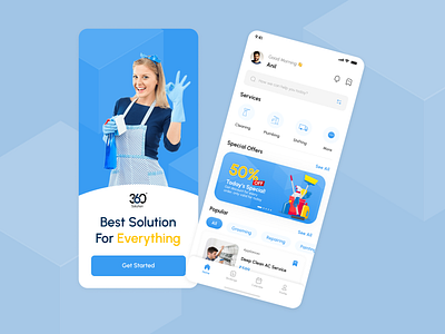 360 Solution - Home Service App Concept app chat gpt designer discount figma free logo offer service solution trending ui ux