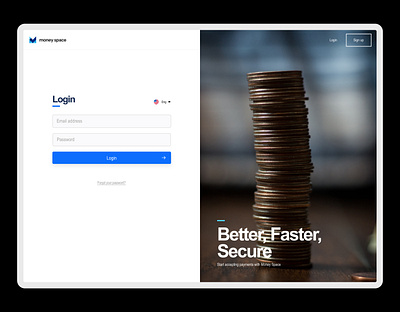 Moneyspace - Login Screen design graphic design layout ui ux vector webdesign