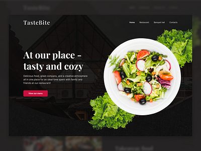 Website design for a restaurant dark themed website food page food place design food website graphic design hero section homepage design landing page restaurant restaurant homepage restaurant website simple homepage ui ui design ui ux web design website design website for restaurant