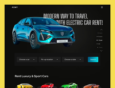 Car Rental Website Concept business car rental colorful concept corporate dailyui digital figma homepage template typography ux website website design