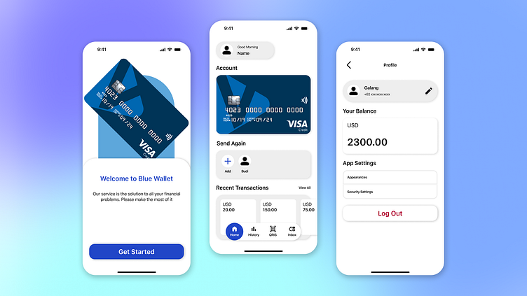 E-Wallet Mobile App UI by Galang Setia on Dribbble