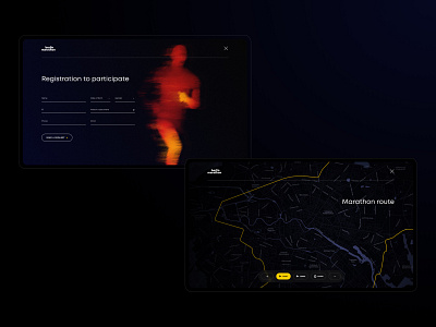 Berlin Marathon clean design desktop flat interface map marathon run running site ui ux web