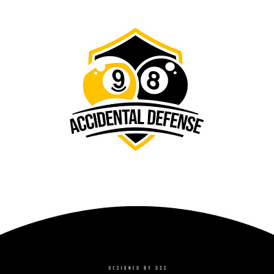Accidental Defense 8 ball 9 ball accidental billiard defense design graphic design logo shield team