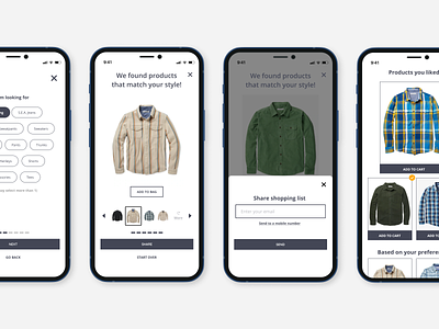 AI powered shopping recommender ai clean concept ecommerce figma mobile shopify