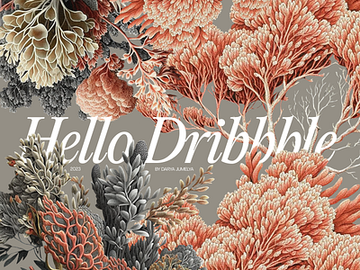 Hello Dribbble! assets botanique branding coral design floral flower graphic design green luxury luxury design modern retro typography vintage
