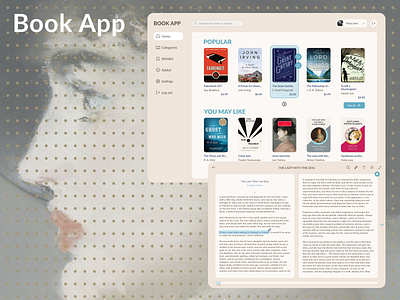 Book App - Library aesthetic app book book app clean design figma library library app minimalism read stylish ui