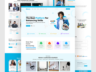 LMS Website Landing page UI template academic course sale design e learning education homepage landing page learning management system lms landing page lms website online class online school responsive skills template ui ux web design website