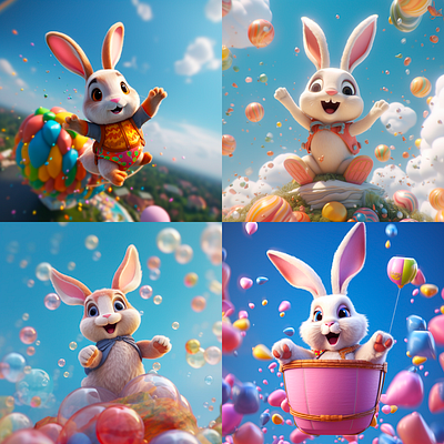 Cute rabbit scene design, I hope you like it. Thank you guys 3d illustration illustrative image design poster ui