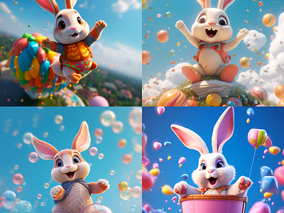 Cute rabbit scene design, I hope you like it. Thank you guys 3d illustration illustrative image design poster ui