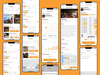 Mobile app| Table reservation app mobile reservation restaurants table ui ux