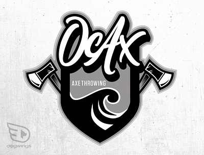 Logo concepts - Ocean side axe throwing axe throwing branding chipdavid design dogwings entertainment logo oceanside vector