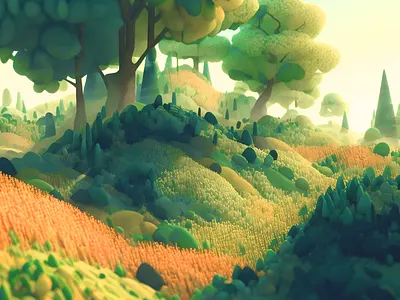 Growth Surge 3d illustration bg art diligence environment art generative art generative illustration illustration landscape landscape illustration nature illustration stuart wade tree tree illustration