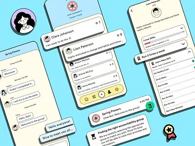 Goal Tracking App achievement app building habits chat community design engaging fun goal goal tracking health activity lifestyle mobile motivation planning progress task tracker ui ux