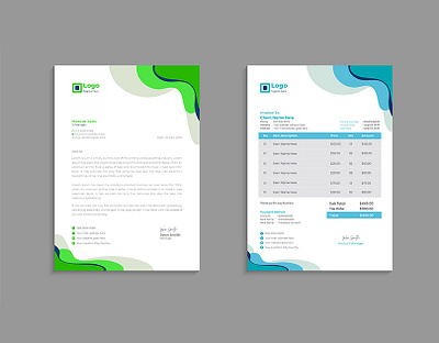 Abstract business letterhead and invoice template abstracts address bill branding business company corporate design event flyer flyer artwork flyer design footer graphic design illustration invoice design letterhead design logo mockup sales