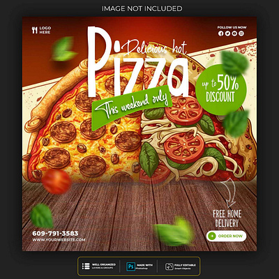 Pizza Social Media Post branding design graphic design illustration logo typography vector