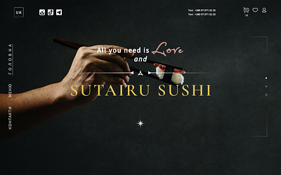 Main page for Sushi delivery site design ui ux web