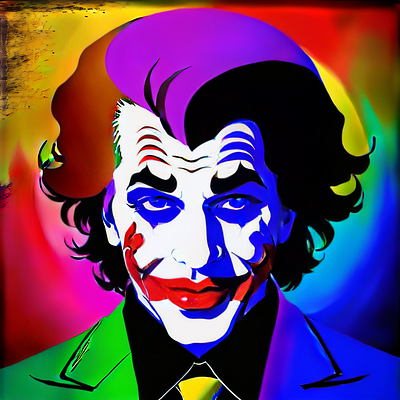 Colorful Joker ai illustration ui