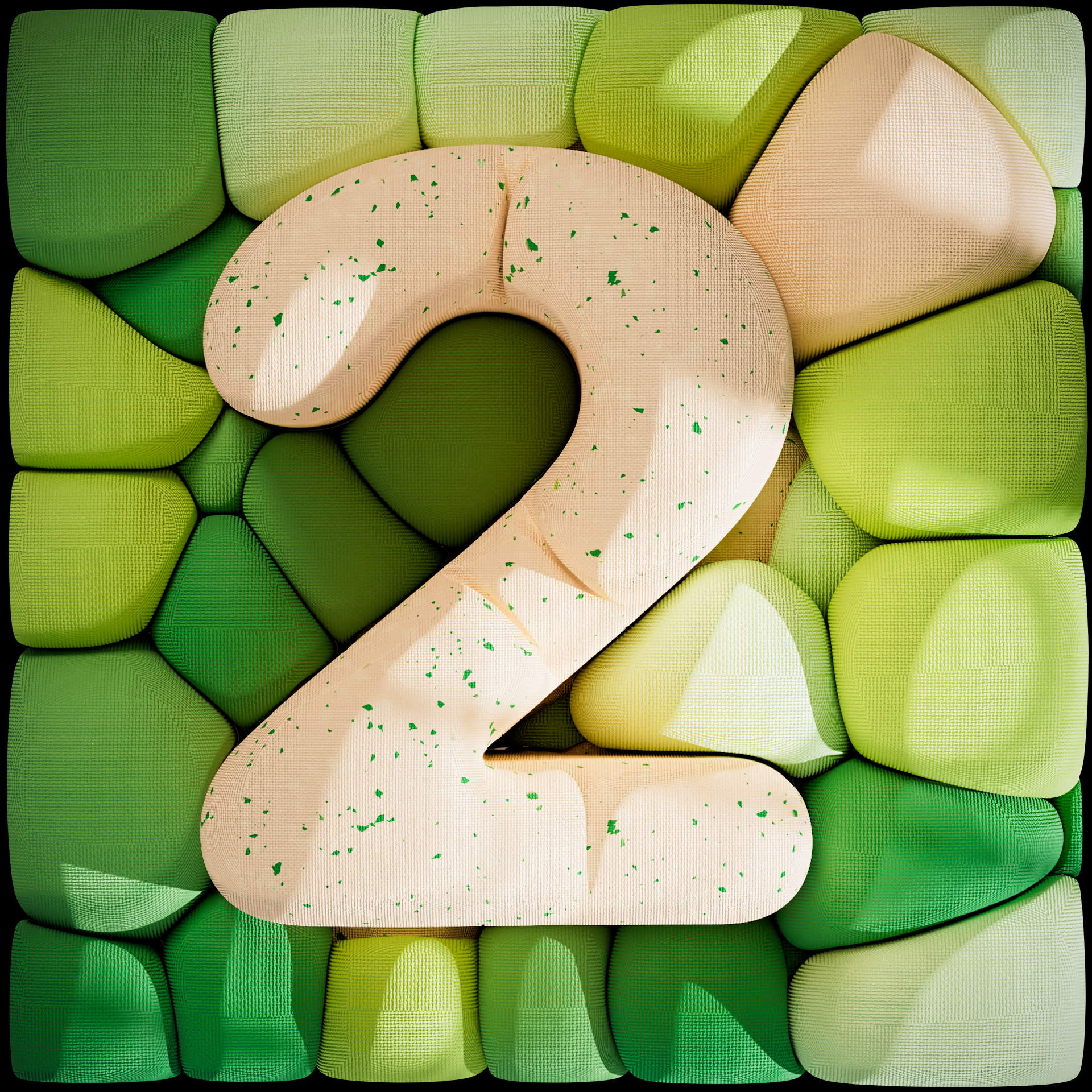 2 for 36Daysoftype 36daysoftype 3d 3dtype c4d cgi cinema4d design graphic design illustration numbers render two