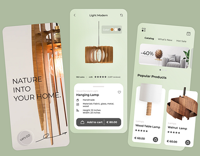 Lamps store design ui